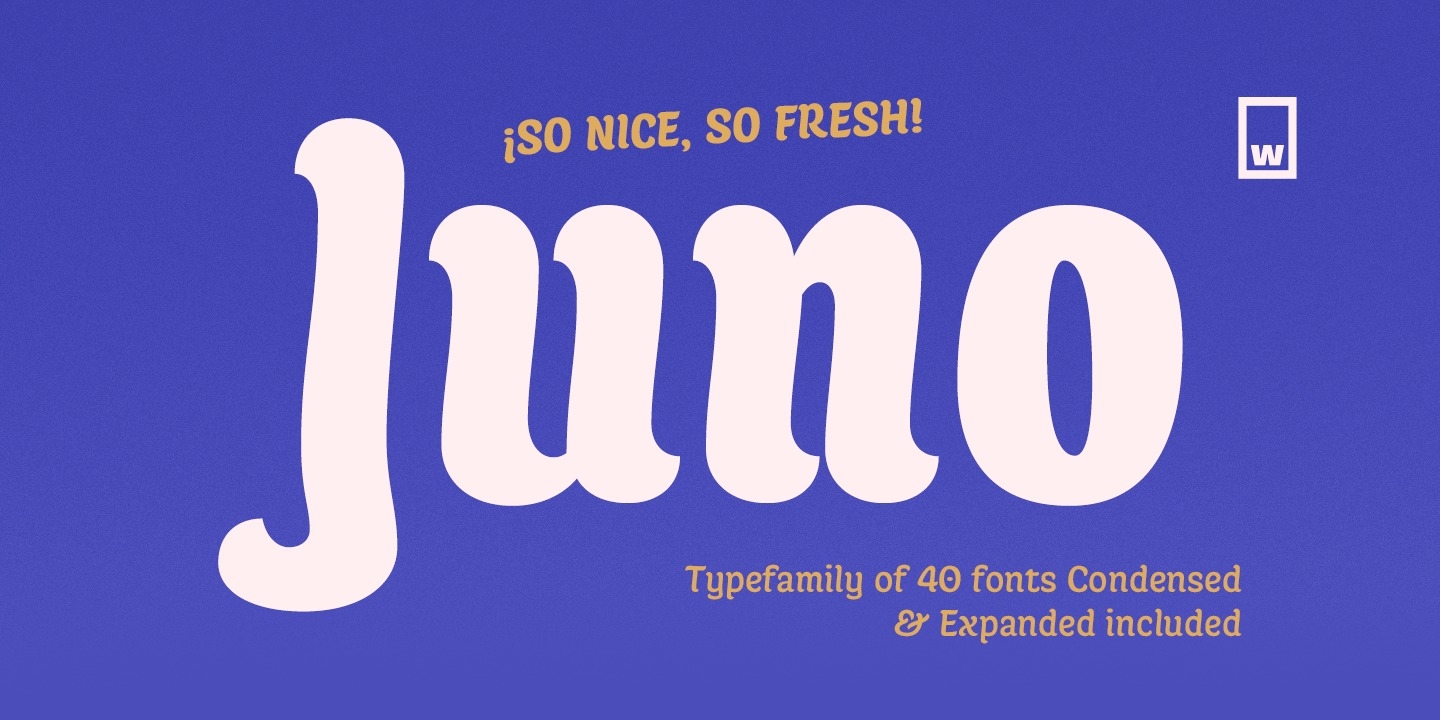 Beispiel einer Juno Semiexpanded-Schriftart